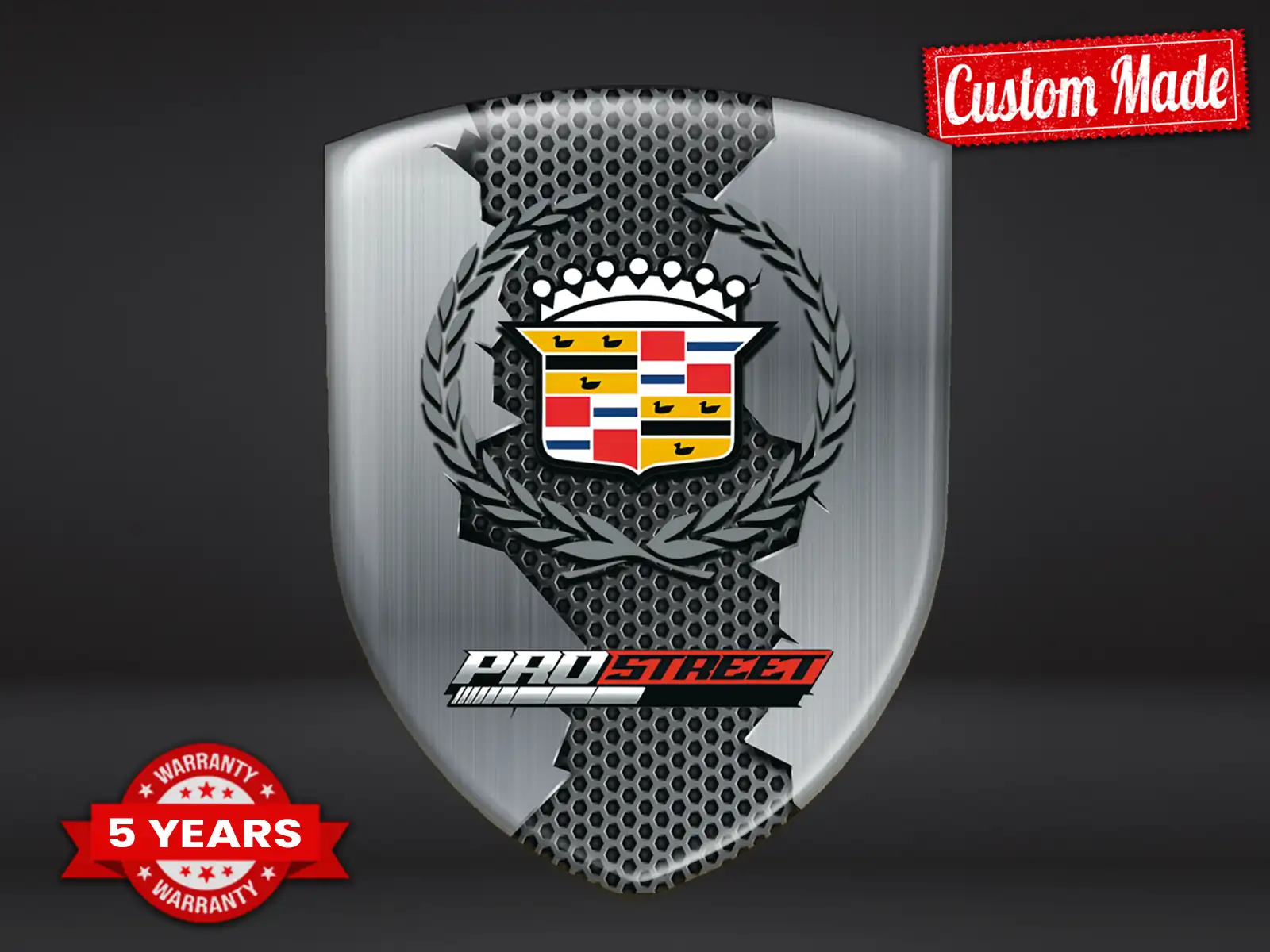 Cadillac Silikon Sticker Premium Design Glänzende Domes ST